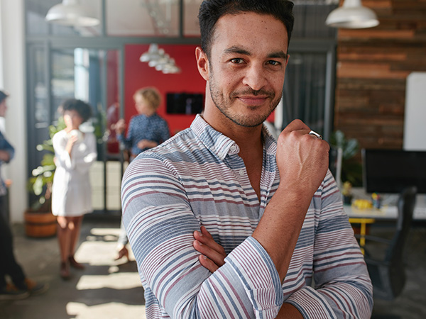 Side 2 man in an office